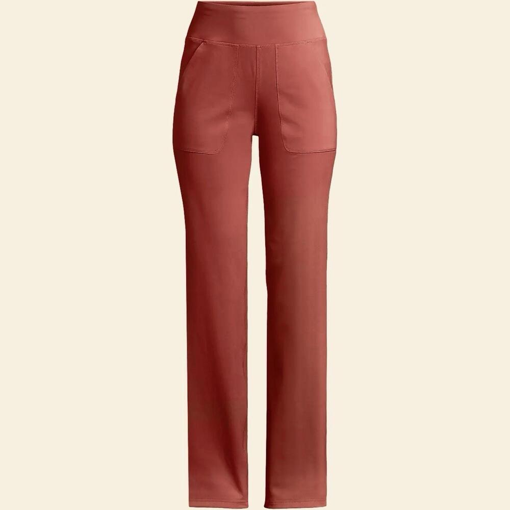 Lands  End Active Hi Impact Straight High Rise Wicking Light Weight UPF 50 Sz M